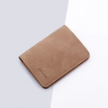 Slim brown faux suede vertical card wallet with minimalist brand logo and stitching - Vertical Style 5 Slots / Light Brown