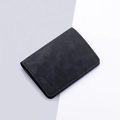 Slim black matte leather vertical bifold wallet with card slots and logo detail - Vertical Style 5 Slots / Black