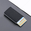 Portafoglio RFID in tessuto nero con sistema a scatto automatico per 10 carte - Nero