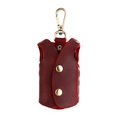 Portachiavi artigianale in pelle rosso scuro a forma di gilet con bottoni in ottone - Rosso