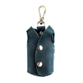 Custodia per chiavi in vera pelle verde petrolio fatta a mano a forma di gilet con moschettone - Blu