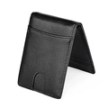 Portafoglio uomo sottile nero con trama in carbonio e fessura per schede RFID - Nero (9610黑色)
