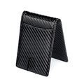 Portafoglio RFID da uomo in fibra di carbonio nera con slot per carte ad accesso rapido - Motivo Fibra Carbonio (9610碳纤纹)