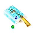Stylish yellow genuine leather tassel keychain with gold-tone zinc alloy lobster clasp - Ls01 / Yellow