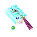 Chic purple leather tassel keychain with golden lobster clasp for bags and car keys - Ls01 / Purple