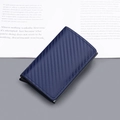 Porte-cartes en fibre de carbone bleu marine avec protection RFID et éjection automatique - Bleu