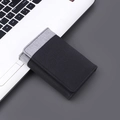 Cartera de lona de tres pliegues para hombre en diseño bicolor negro y gris - Negro