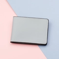 Étui mince en similicuir gris clair pour permis de conduire avec coutures blanches - Gris
