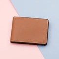 Étui mince en cuir marron pour permis de conduire avec deux fentes et surpiqûres - Marron