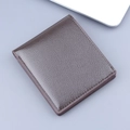 Portafoglio bifold da uomo in pelle marrone scuro con trama litchi e cuciture curate - Caffè scuro