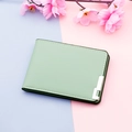 Funda de carnet de conducir verde menta en cuero granulado con hebilla de plata - Verde Judía