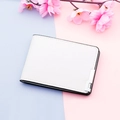 Funda blanca para carné de conducir en polipiel con cierre metálico y fondo pastel - Blanco