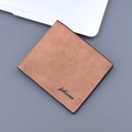 Portefeuille bifold pour homme en cuir marron clair vintage avec finition mate texturée - Café