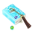 Classic brown leather tassel keychain with gold-plated lobster clasp for bags and keys - Ls01 / Coffee