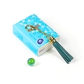 Deep green leather tassel keychain with golden metal lobster clasp and elegant chain link - Ls01 / Dark Green