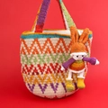 Borsa tote coniglietto fatta a mano colorata con motivo a righe per vacanze al mare - Borsa Tote Coniglio (Stile B)