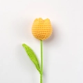 Handmade crochet yellow tulip flower with green stem for Mother's Day gift - Ginger Yellow - Large Single Stem