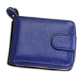 Royal blue leather accordion wallet with RFID protection and litchi texture finish - RFID Blue (KB10)