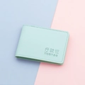 Mint green faux leather vehicle document holder with protective two-fold design - 2 Card Slots / Ice Blue