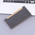 Portafoglio lungo da uomo in tela sottile con design bicolore grigio e kaki - Nero