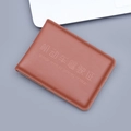 Brown genuine leather driver's license cover with litchi texture and fine stitching - 2 Card Slots / Brown