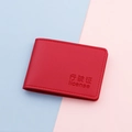 Textured bright red faux leather driving license holder with embossed lettering - Red
