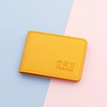 Bright yellow litchi texture faux leather vehicle license holder and card wallet - Yellow