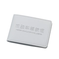 Light gray faux leather driver license holder with minimalist embossed cover design - Gray