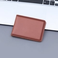 Étui pour permis de conduire en cuir véritable marron et porte-cartes au design fin - 2 emplacements pour cartes / Café