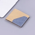 Cartera corta de lona para hombre con diseño de patchwork caqui azul y costuras blancas - Marrón