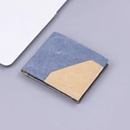 Cartera de lona bicolor para hombre en azul y caqui con nueve compartimentos para tarjetas - Azul