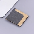Cartera de lona fina para hombre en bloques de color gris y beige con costuras - Negro (13823 Estilo Horizontal)