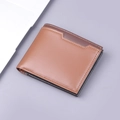 Cartera corta para hombre en diseño bicolor marrón oscuro y claro con 9 ranuras para tarjetas - Café claro