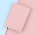 Universal soft pink leather passport holder and card wallet for travel organization - True Powder