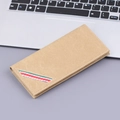 Lange Canvas Brieftasche in Khaki mit dekorativem dreifarbigem Band und schmalem Design - Kaffeebraun