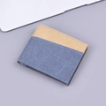 Cartera bifold de lona para hombre en diseño patchwork amarillo y azul grisáceo - Estilo de Bloques de Color Amarillo Azul / Azul
