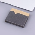 Portefeuille pour homme en toile bicolore gris foncé et kaki avec couture en V - Noir/Khaki