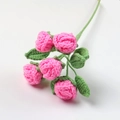 Exquisite hand-crocheted pink rose bouquet made of premium soft yarn for gift giving - Finished Bouquet Of 5 Roses (bright Pink)