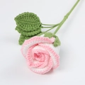 Handmade crochet rose flower in pink and white gradient for home decor and gifts - White with Light Pink Edge