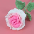 Handmade crochet rose flower in pink and white gradient for home decor and gifts - Gradient Pink