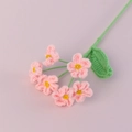 Handmade crochet forget-me-not flower bouquet in pink yarn for home and office decor - Finished 6-head Forget-me-not Bouquet (Pink)