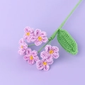 Handmade crochet forget-me-not flower bouquet with purple petals and yellow stamens - Finished 6-head Forget-me-not Bouquet (Light Purple)