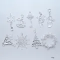 9-teiliges Set transparenter Weihnachtsanhänger aus Acryl mit Rentier und Schneeflocke - 9-Teiliges Set