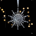 Transparente Schneeflocke aus Acryl mit weißem Band für Weihnachtsbaumschmuck - Schneeflocke Sonnenblume
