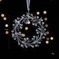 Transparenter Acryl-Weihnachtskranz mit weißem Band, 11 cm festliche Dekoration - Dichter Beerenkranz