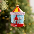 Decorazione a giostra di elefanti del circo di Natale in resina colorata, 10 cm - Giostra