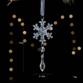 Transparente Acryl Schneeflocke mit Perle für Weihnachtsbaumschmuck Anhänger - Wassertropfen Schneeflocken Anhänger