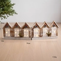 Luminous 95cm wooden Christmas village fence decoration with warm LED lights and wreaths - Glowing Fence