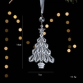 Transparent crystal Christmas tree ornament with faceted beads and star top 14cm - Crystal Christmas Tree