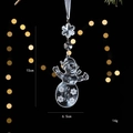 Transparent crystal snowman Christmas ornament with snowflake details, 15cm height - Transparent Snowman